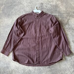 New Vintage Van Heusen Shirt Mens 2XL Tall XXLT Brown Khaki Classics Button Down